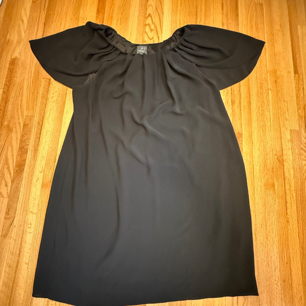 Adrianna‎ Papell Black Flutter Sleeve Chiffon Cocktail Dress Size 24W